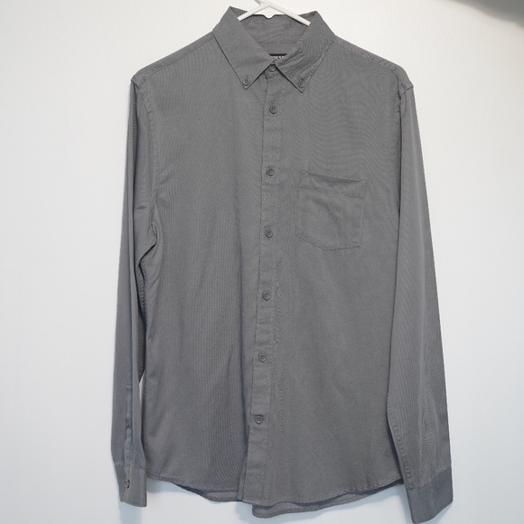 EXPRESS Gray Button Down Shirt - Picture 1 of 3
